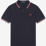 FRED PERRY 471 MARINE BLANC ROUGE