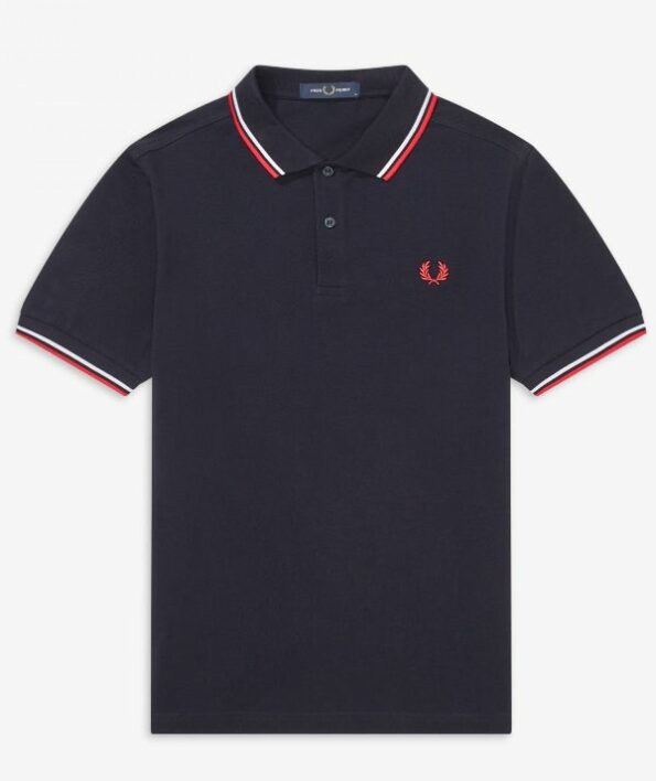 FRED PERRY 471 MARINE BLANC ROUGE