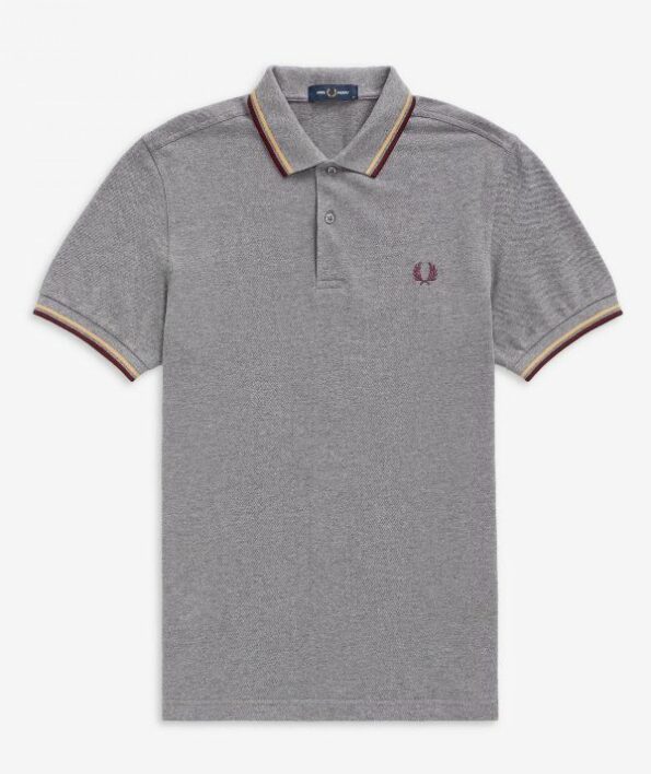FRED PERRY 961 GRIS JAUNE ROUGE