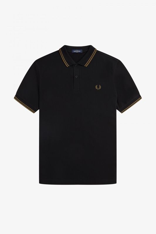 jeans mode Fred Perry M3600 Q27 noir camel 1