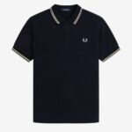 jeans mode Fred Perry M3600 Q35 marine Jaune Lilas 1