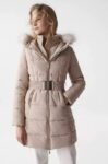 Manteau long matelassé beige - Salsa