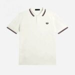 JEANS MODE FRED PERRY M3600 T60 BLANC NEIGE ROUGE BRULE MARINE 1