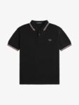 Polo M3600 (V04) Noir -Ecru -Rose poudrée - Fred Perry