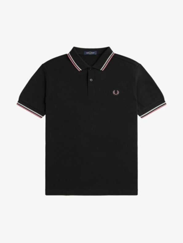 JEANS MODE FRED PERRY M3600 V04 NOIR ECRU ROSE POUDRE 1