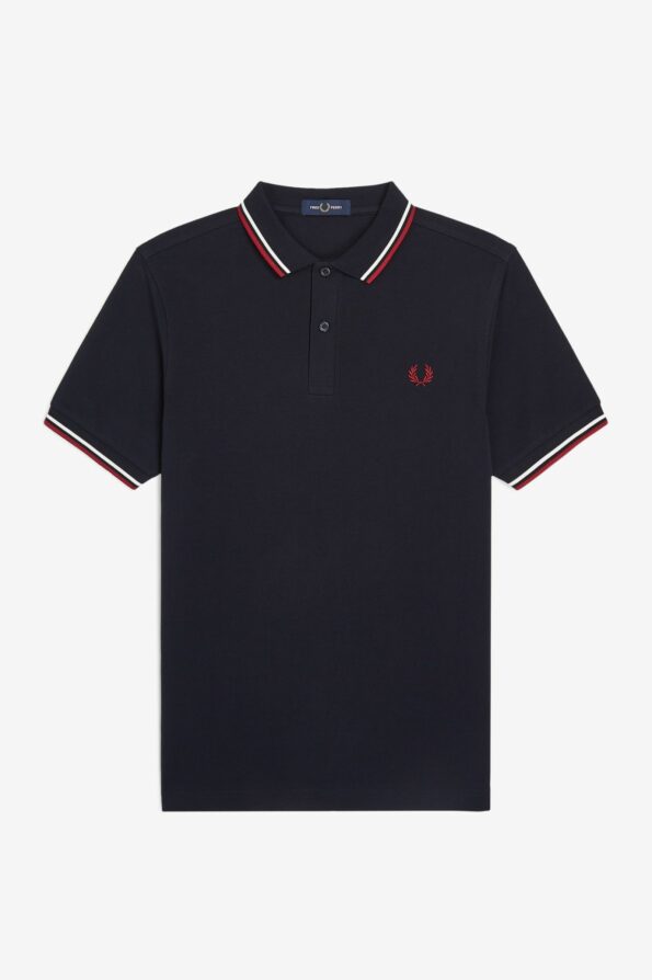 JEANS MODE FRED PERRY T55 MARINE BLANC ROUGE 1