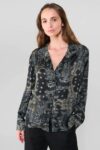 Chemise Morena noire motif cachemire - Black and Tan  -  Le Temps des Cerises