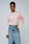 Pull laine et mohair à motif floral - Salsa