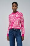 Pull laine et mohair à motif intarsia   - Salsa