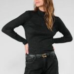 LE TEMPS DE CERISES PULL CRUZA NOIR JEANS MODE 1