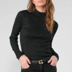 LE TEMPS DE CERISES PULL CRUZA NOIR JEANS MODE 1