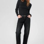 LE TEMPS DE CERISES PULL CRUZA NOIR JEANS MODE 1