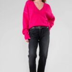 LE TEMPS DE CERISES PULL SANNY FRAMBOISE JEANS MODE 6