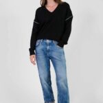 LE TEMPS DE CERISES PULL SANNY NOIR JEANS MODE 1